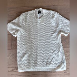 Abercrombie & Fitch white Textured Men's Shirt